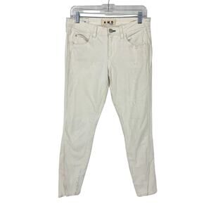 AMO Twist Women's Size 26 Slim Fit Skinny Jeans Mid Rise Sea Salt White *FLAWS